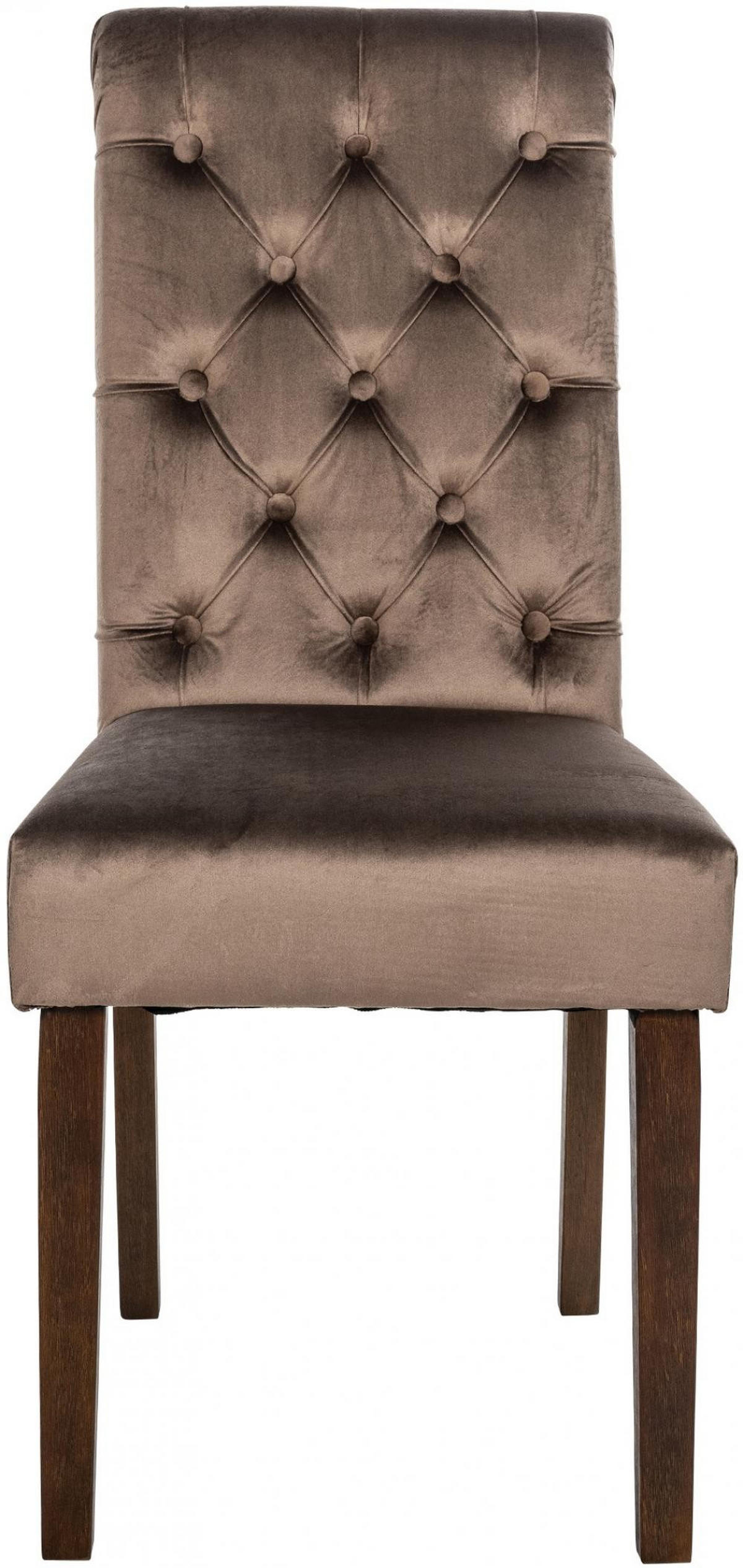 STUHL Samt braun - Walnussfarben/Braun, Holz/Textil (45/98/63cm) - CLP