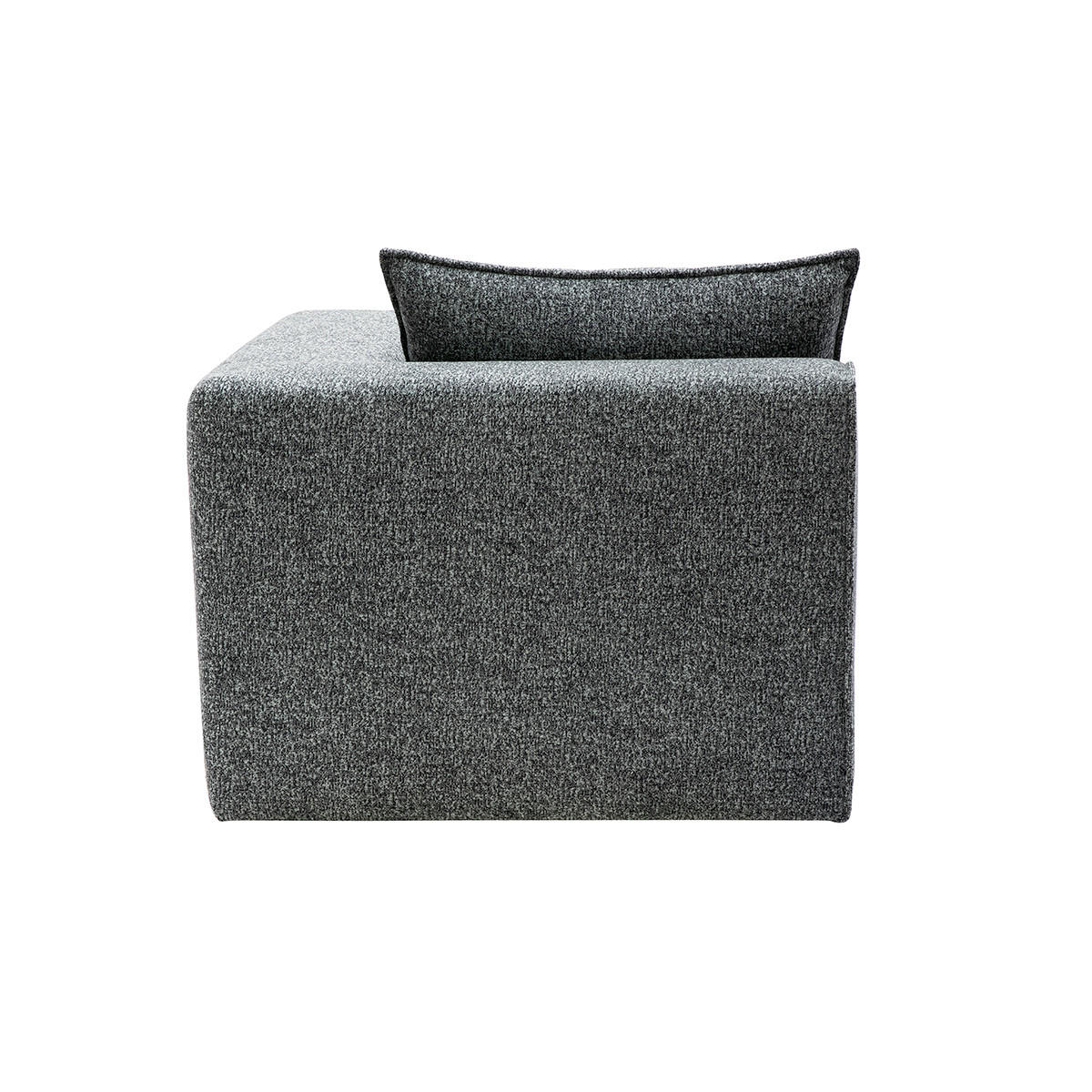 ECKMODUL Sofa Dunkelgrau Meliert Rechtwinklig KERRY - Dunkelgrau, Textil (89.5/64/89.5cm) - Miliboo