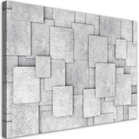 WANDBILD geometrische beton 3d abstrakt - Grau, Textil (60/40cm) - Feeby