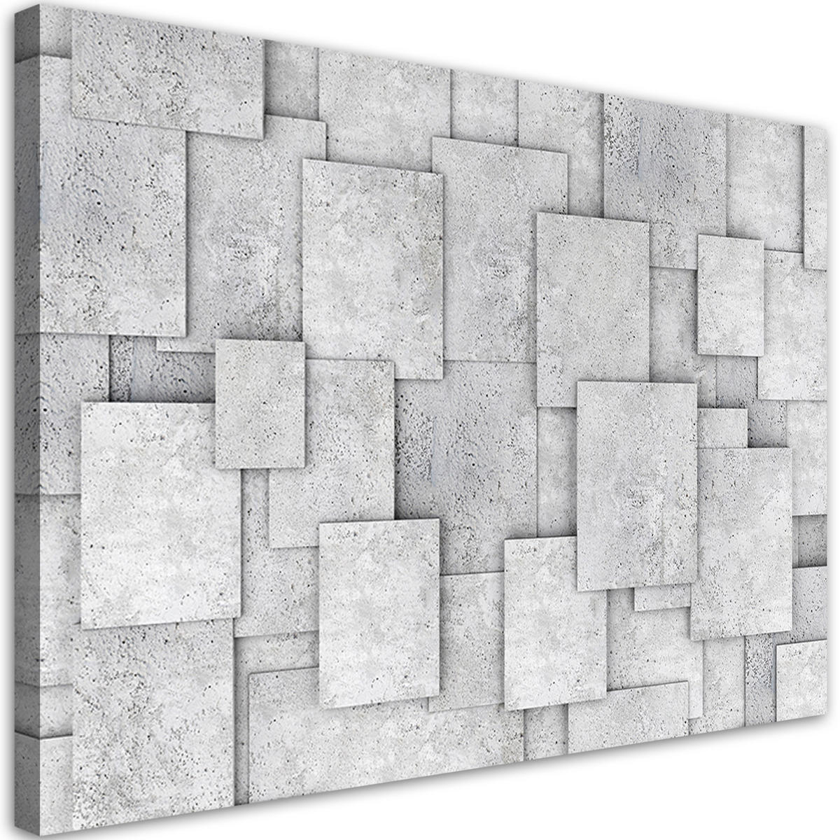 WANDBILD geometrische beton 3d abstrakt - Grau, Textil (60/40cm) - Feeby