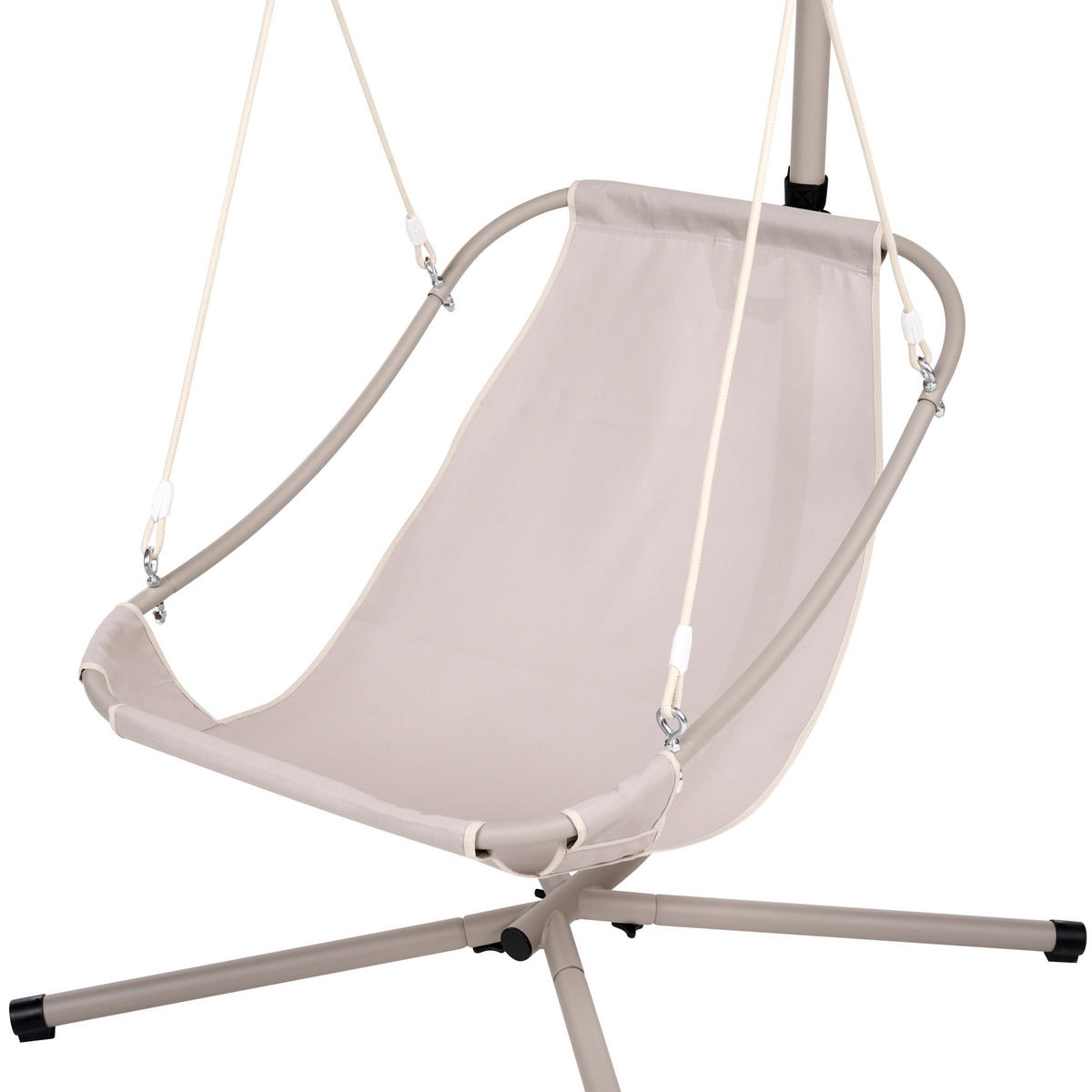 FOTOLIU SUSPENDAT cu cadru metal gri Alghero - bej/gri închis, material textil (109/195/101cm) - Beliani