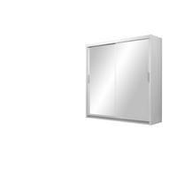 SCHWEBETÜRENSCHRANK NAMI 120/215/61 cm 2-türig mit Spiegel Weiß - Weiß, Holzwerkstoff (120/215/61cm) - MASSENO