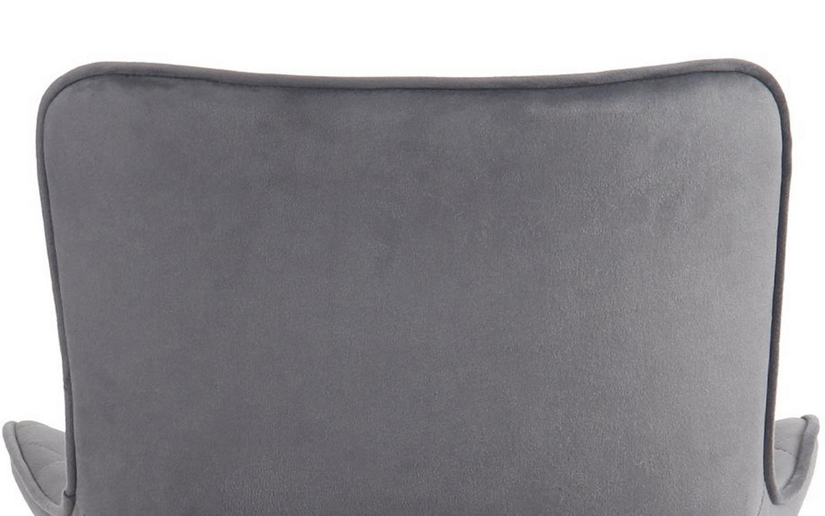 BARHOCKER Emil Samt dunkelgrau - Schwarz/Grau, Textil/Metall (48/107/54cm) - TPFLiving