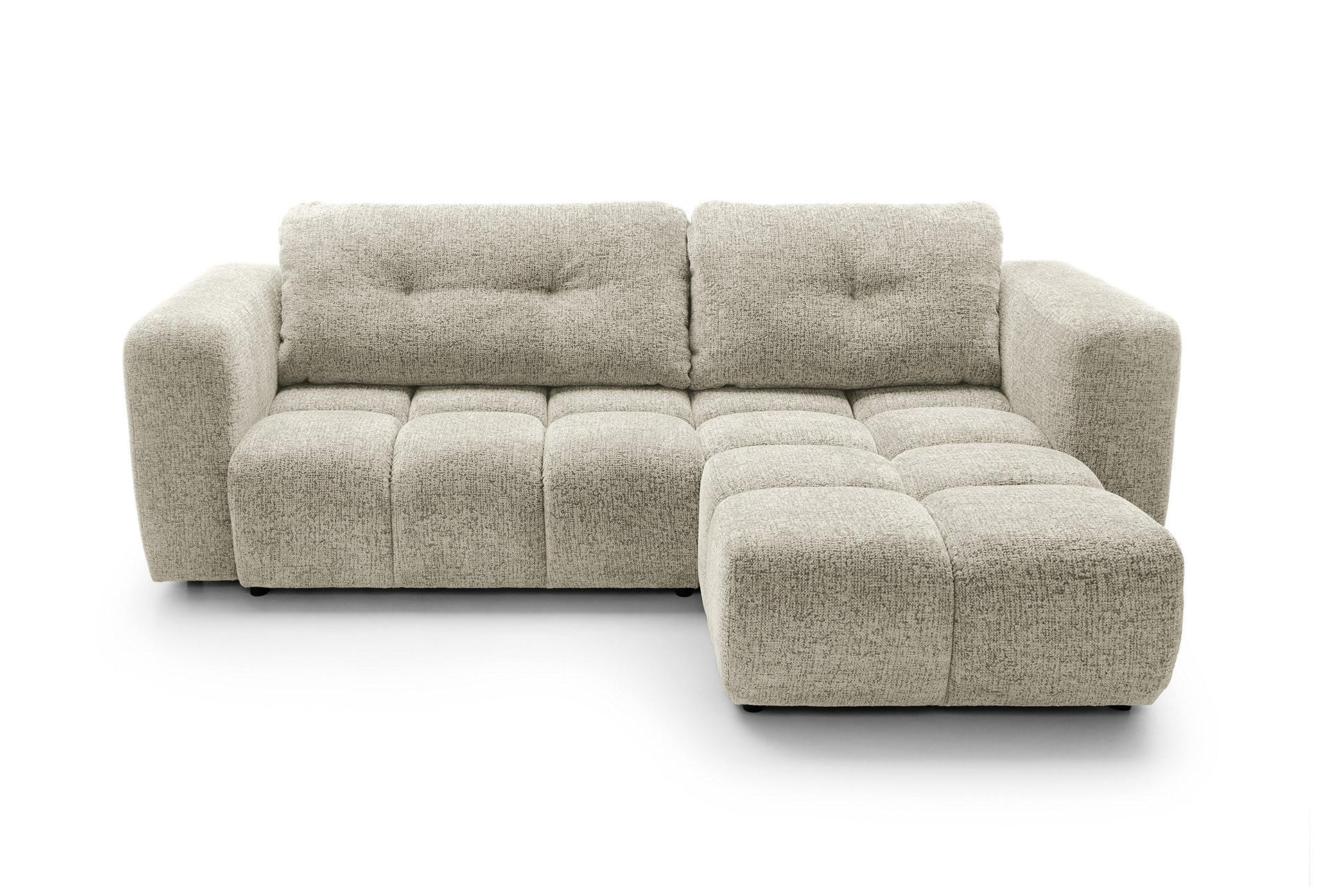 ECKSOFA ARTE 02 Creme Chenille mit Schlaffunktion - Creme, Holz (273/176cm) - MASSENO