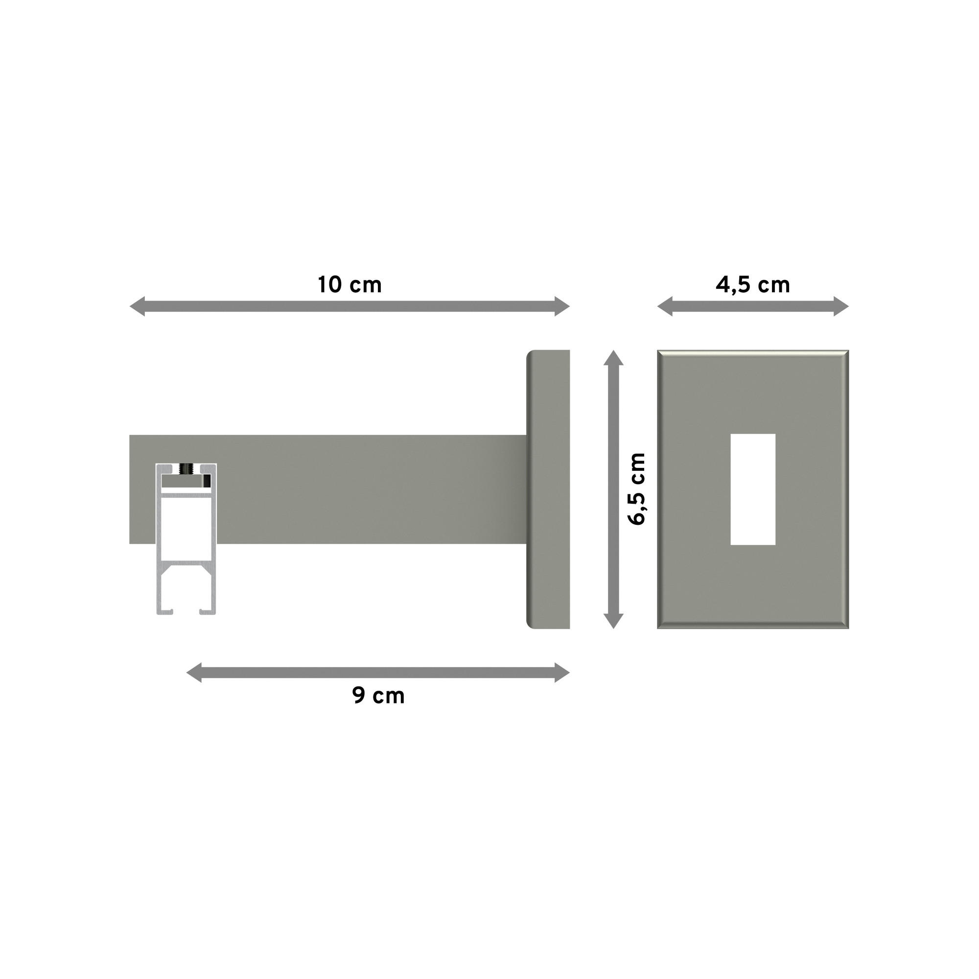 INNENLAUF-GARDINENSTANGEN-SET Smartline Paxo 100 cm, 1-läufig, 14x35 mm Edelstahl-Optik - Edelstahlfarben, Metall (100cm) - INTERDECO
