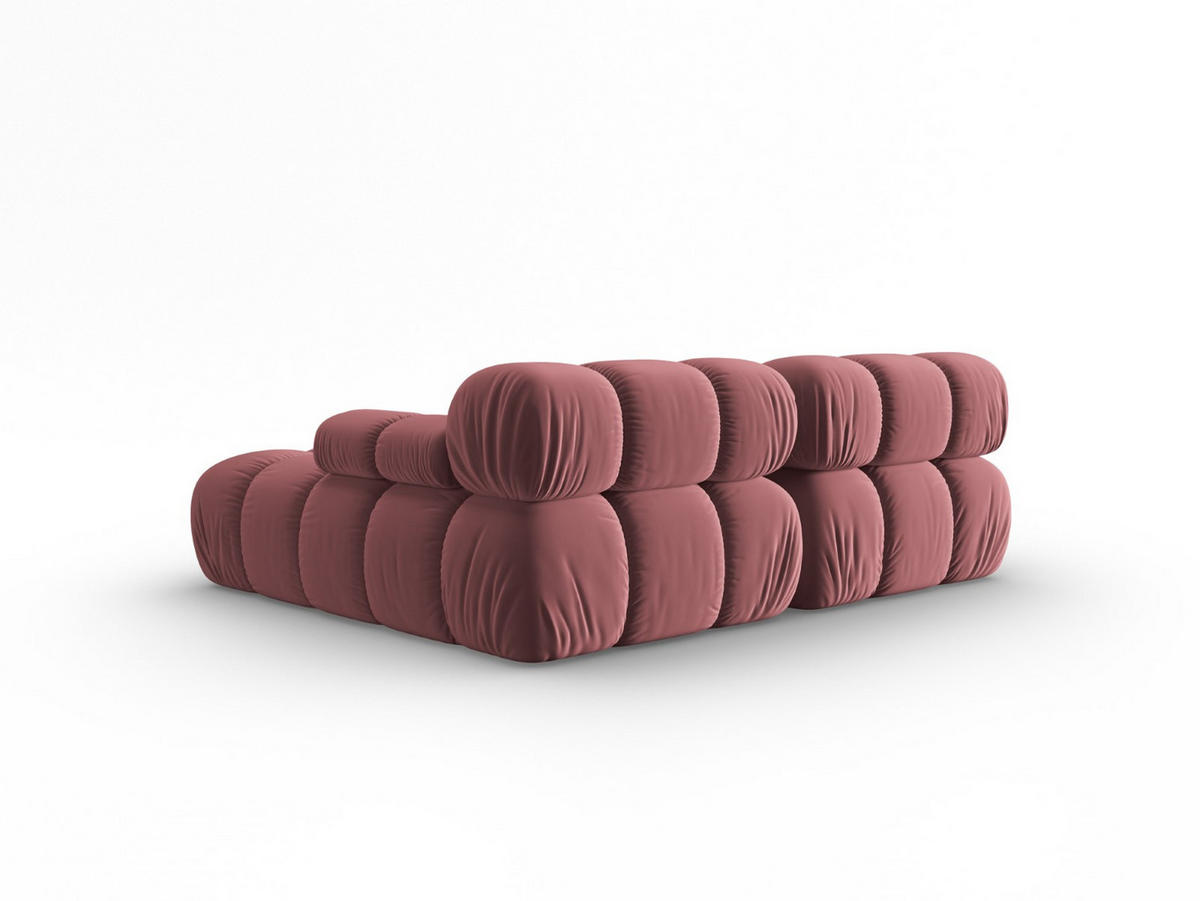 MODULARES-ECKSOFA rechts Bellis aus Samt rosa 3 Sitzplätze - Pink, Textil (157/191cm) - Micadoni