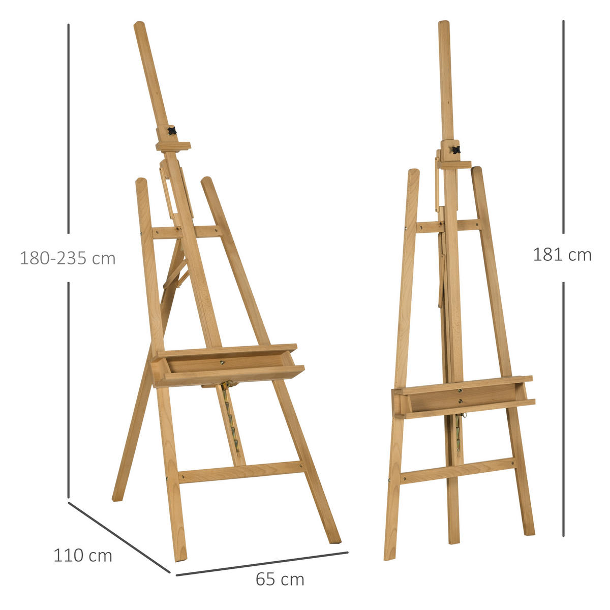 STAFFELEI DE-16687 Naturholz - Naturfarben, Holzwerkstoff (110/235/65cm) - ComfortXL