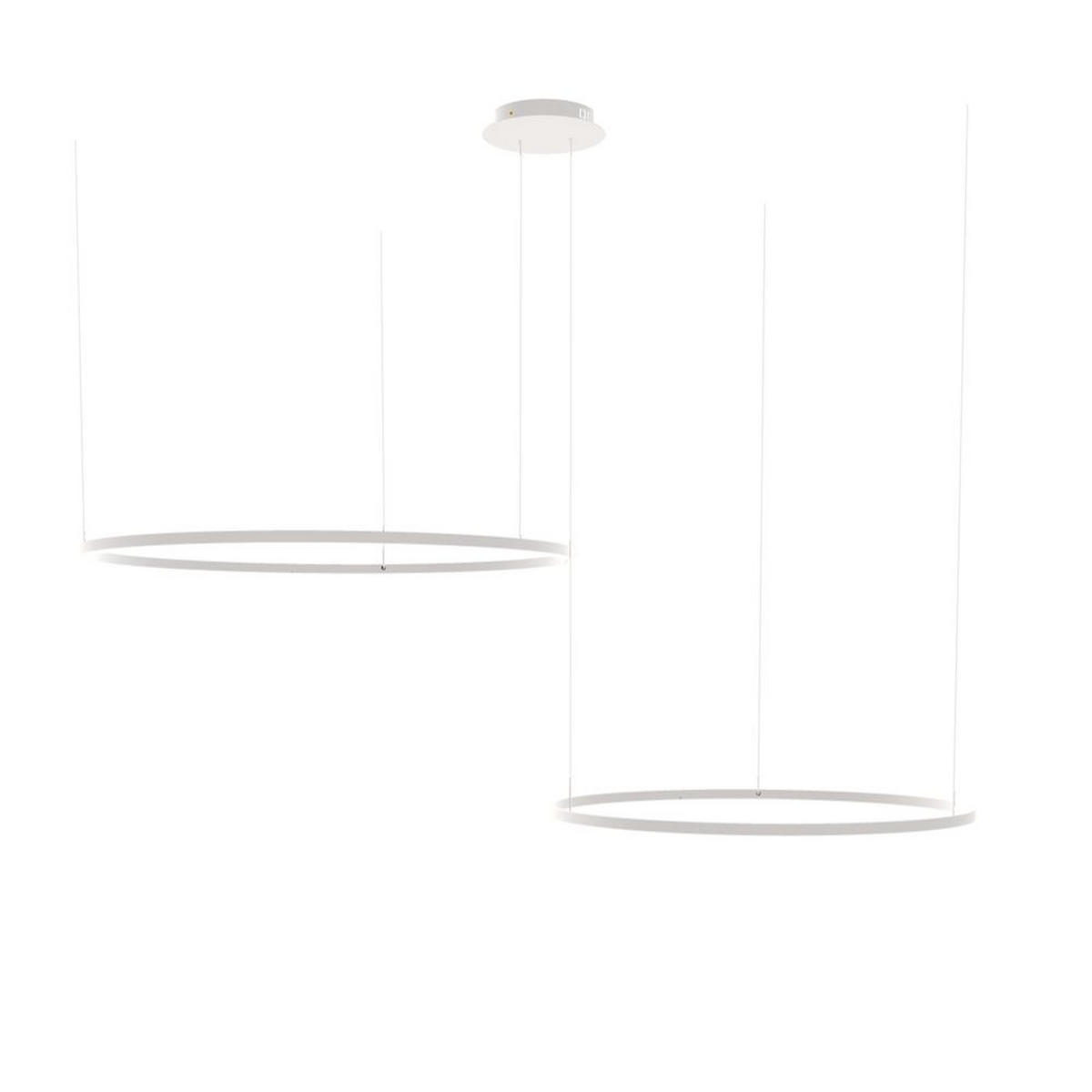 LED-HÄNGELEUCHTE 2er Ring Weiß Ø 120 | 100cm - Weiß, Metall (1.3/120/3.3cm) - s.luce