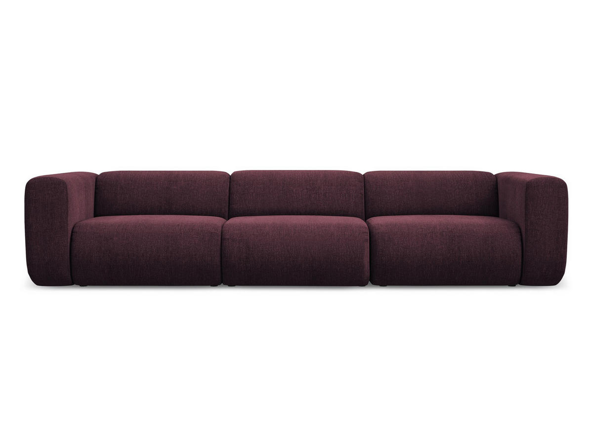 4-SITZER-SOFA Chenille Stoff Rot - Rot/Weinrot, Kunststoff/Textil (319/70/89cm) - Makamii