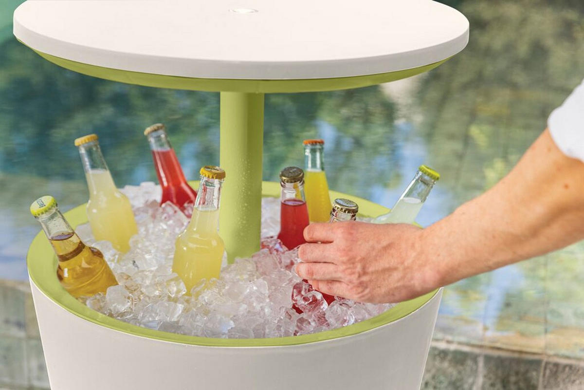 BEISTELLTISCH Cool Bar - Weiß/Grün, Kunststoff (49.5/49.5/57cm) - Keter