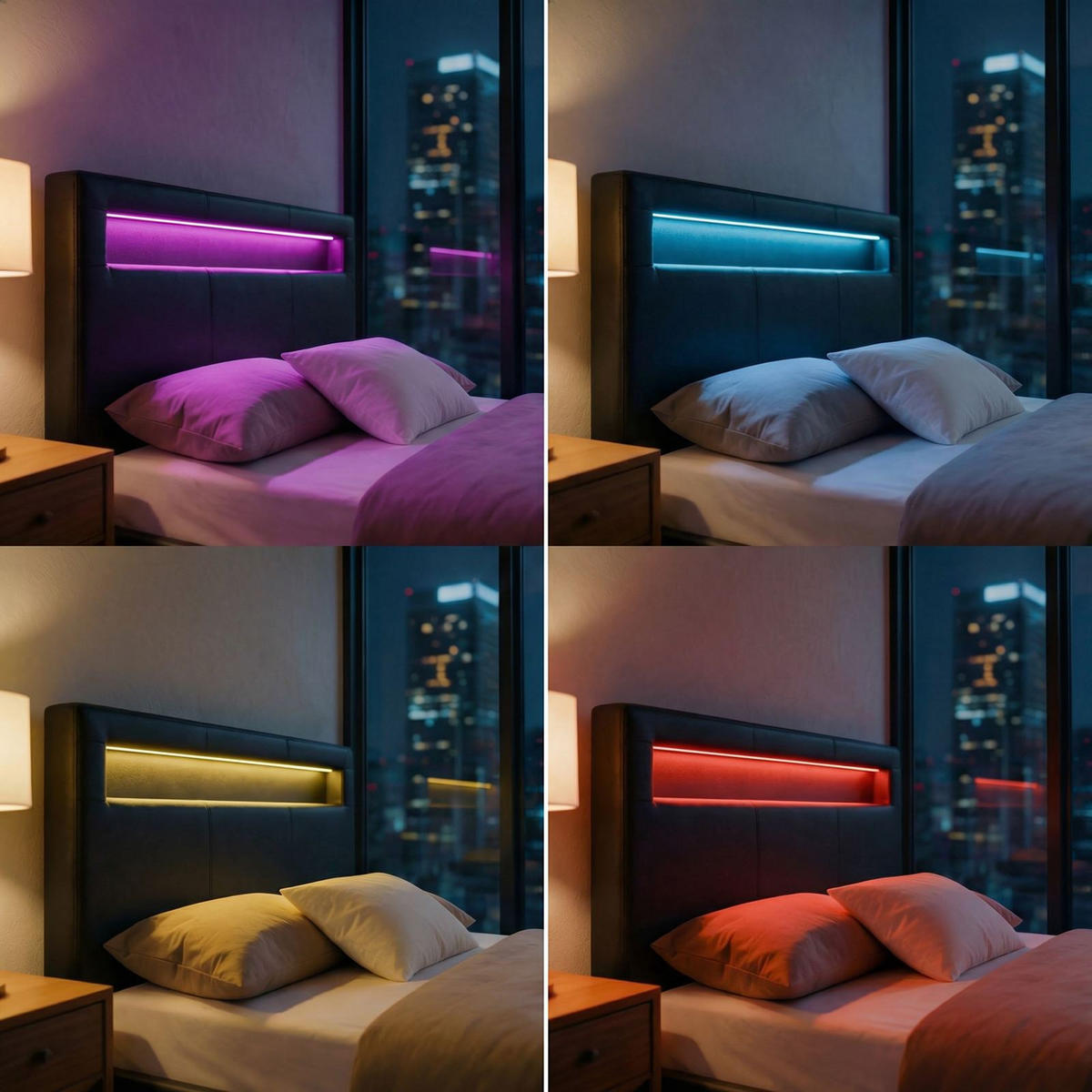 POLSTERBETT MIT LED MIRASOL 120X200 CM - Schwarz, Textil (120/200cm) - CARO-Möbel