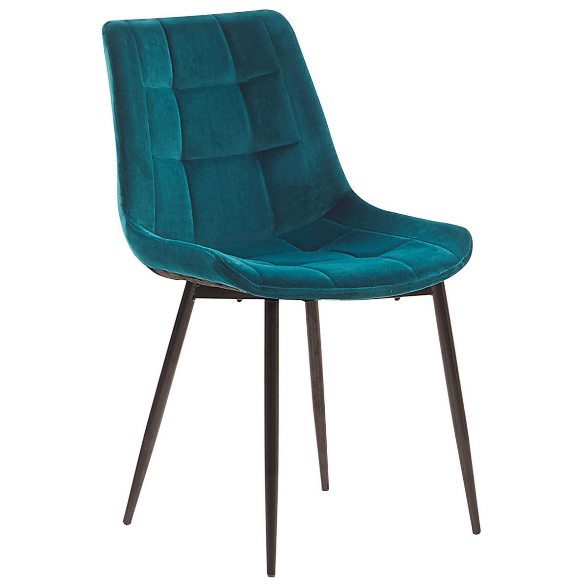 ESSZIMMERSTUHL 2er-Set Samtstoff Blau Melrose - Blau, Textil/Metall (51/82/59cm) - Beliani