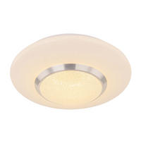 LED DECKENLEUCHTE Candida Metall Nickel-matt Weiß - Weiß, Metall (34/34/8cm) - Globo Lighting