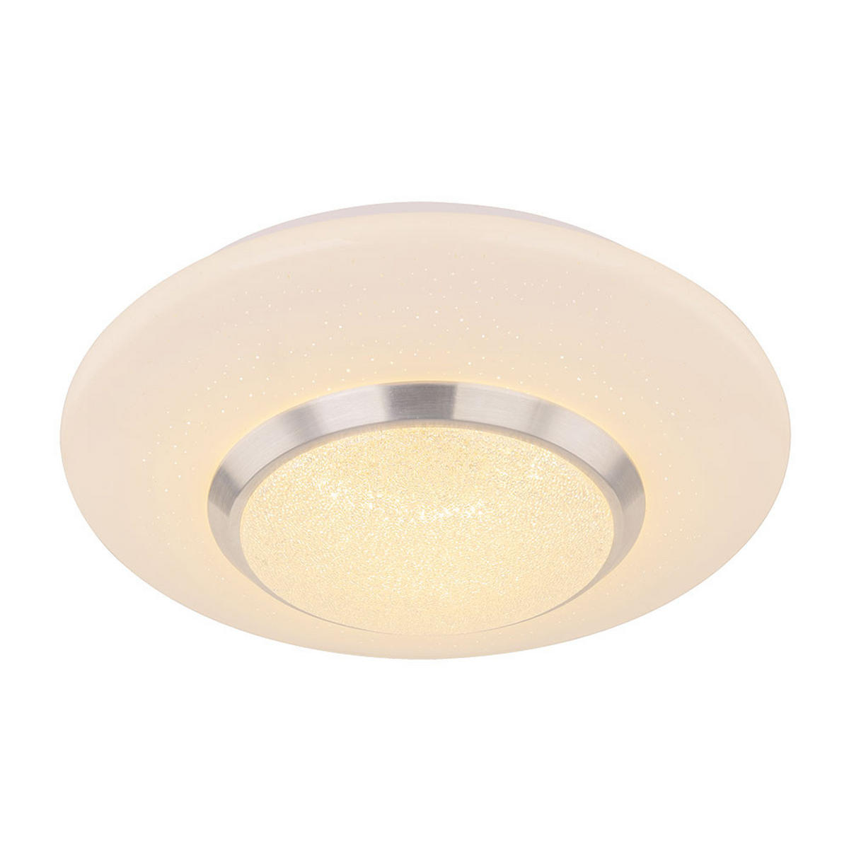 LED DECKENLEUCHTE Candida Metall Nickel-matt Weiß - Weiß, Metall (34/34/8cm) - Globo Lighting