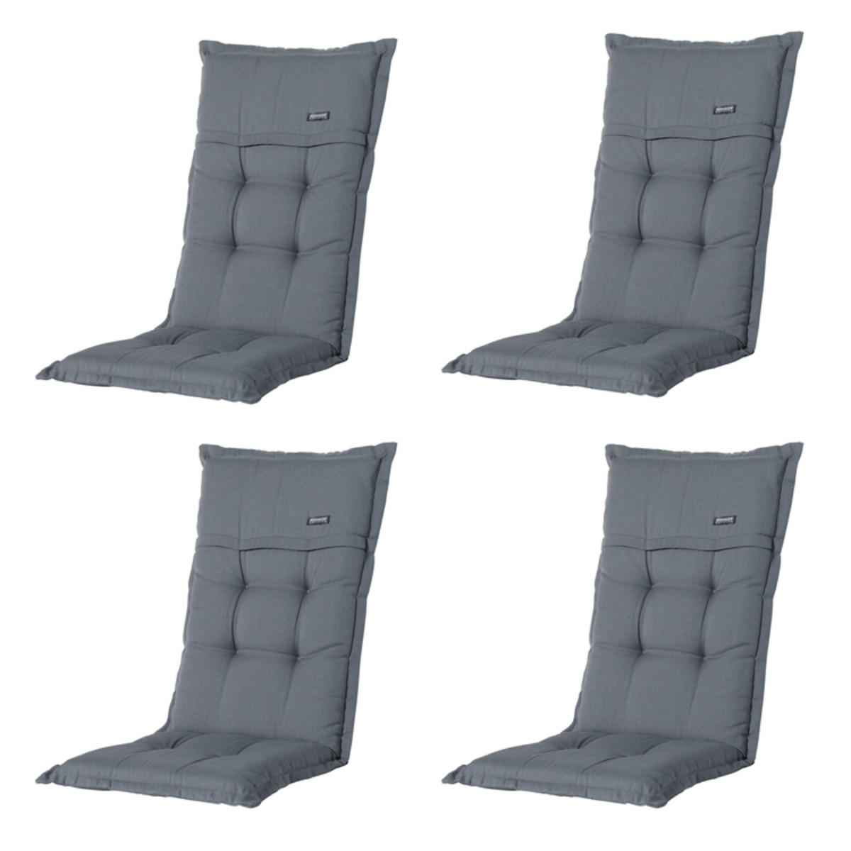 GARTENSTUHLKISSEN Rippe 123/50 cm 4er-Set - Grau, Textil (50/7/123cm) - Madison