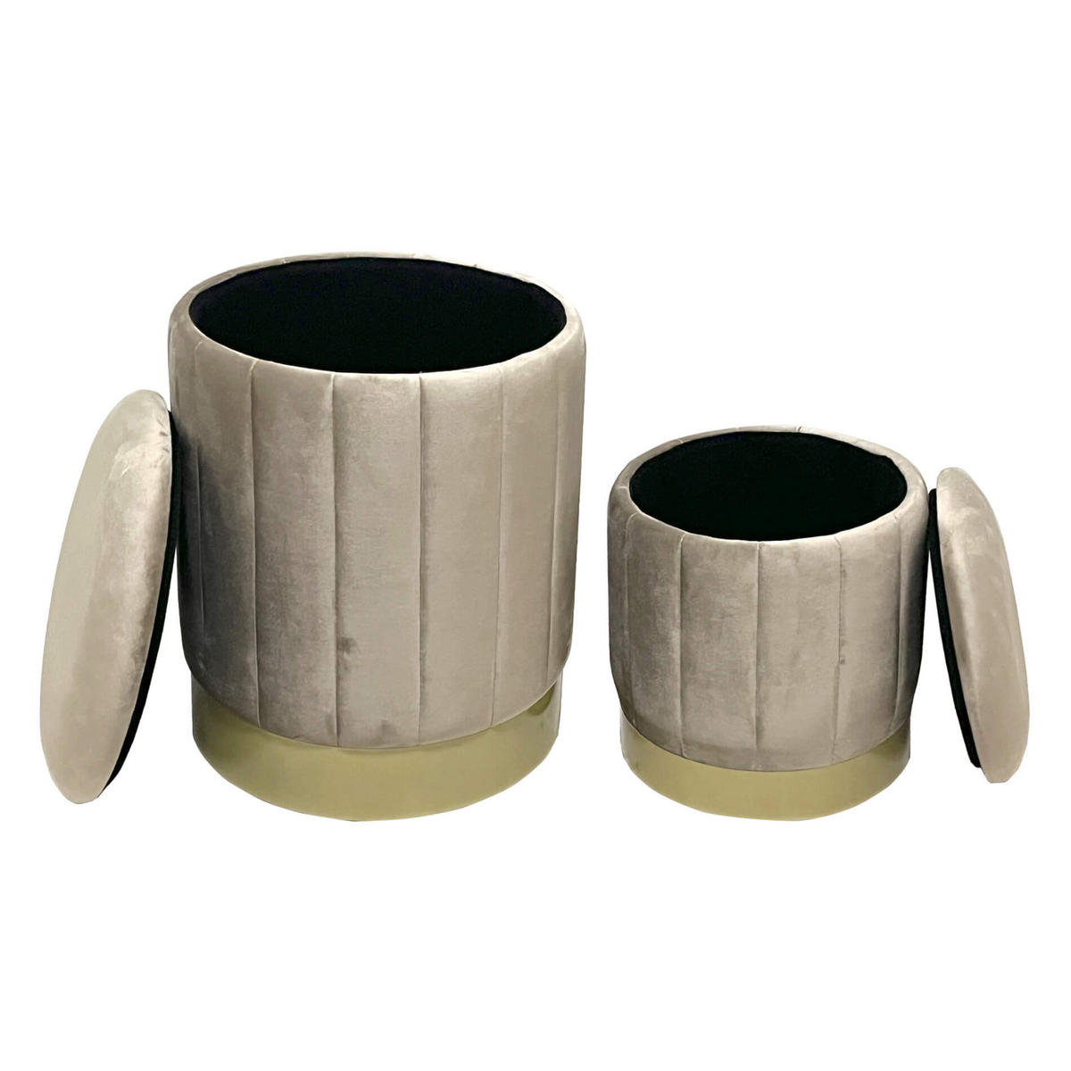 FUSSHOCKER 2er Set Beige 35/35/44 cm - Beige, Textil (35/44/35cm) - Mobili Rebecca