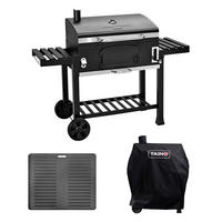 HOLZKOHLEGRILL HERO XXL Set mit Haube & Platte - Schwarz, Metall (142/111/46cm) - TAINO