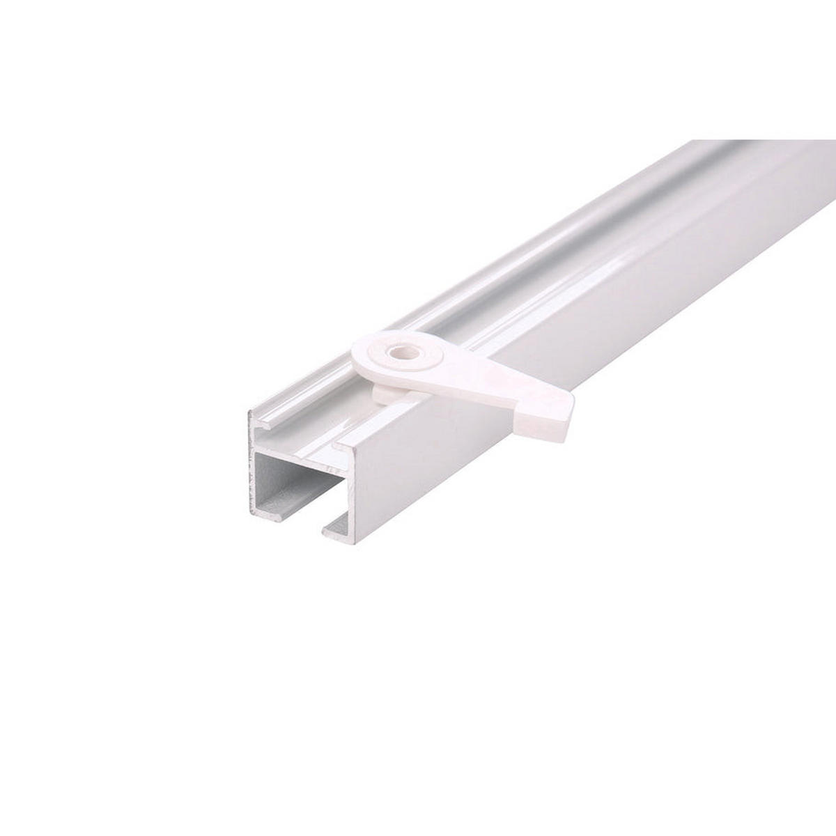 GARDINENSCHIENE 1-lauf Square - Weiß, Metall (130cm) - Deco-Raum