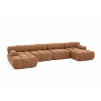 ECKSOFA U-Form XL, Stoff Velours Salvador, Dunkelbeige, Selia U XL - Beige, Holz (380/70/160cm) - Kaiser Möbel