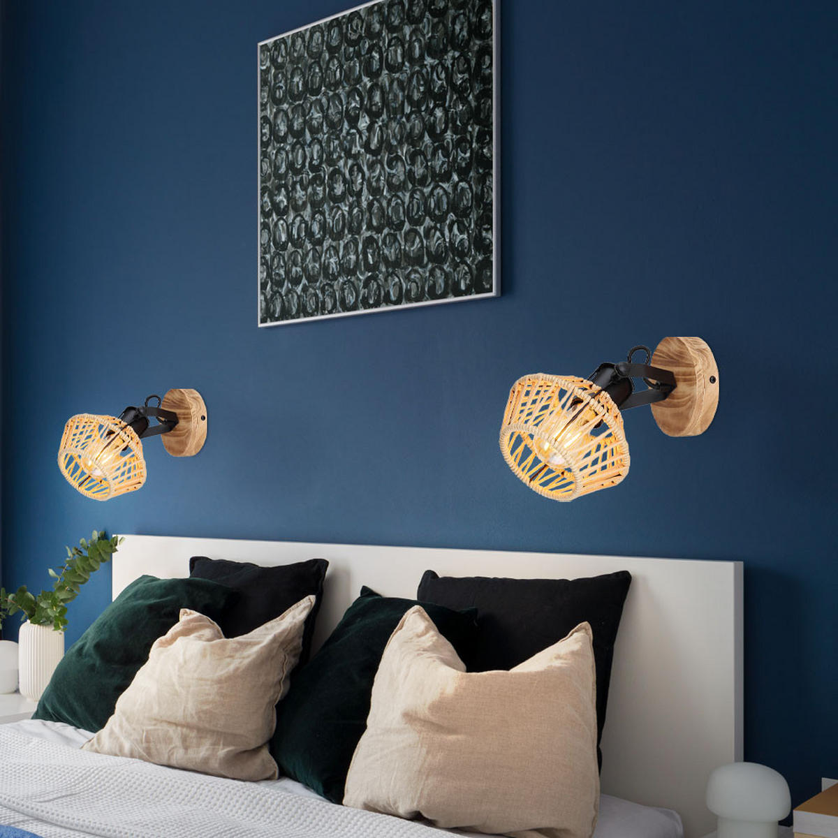 WANDLEUCHTE Metall Braun - Braun, Metall (16/22/25.3cm) - Globo Lighting