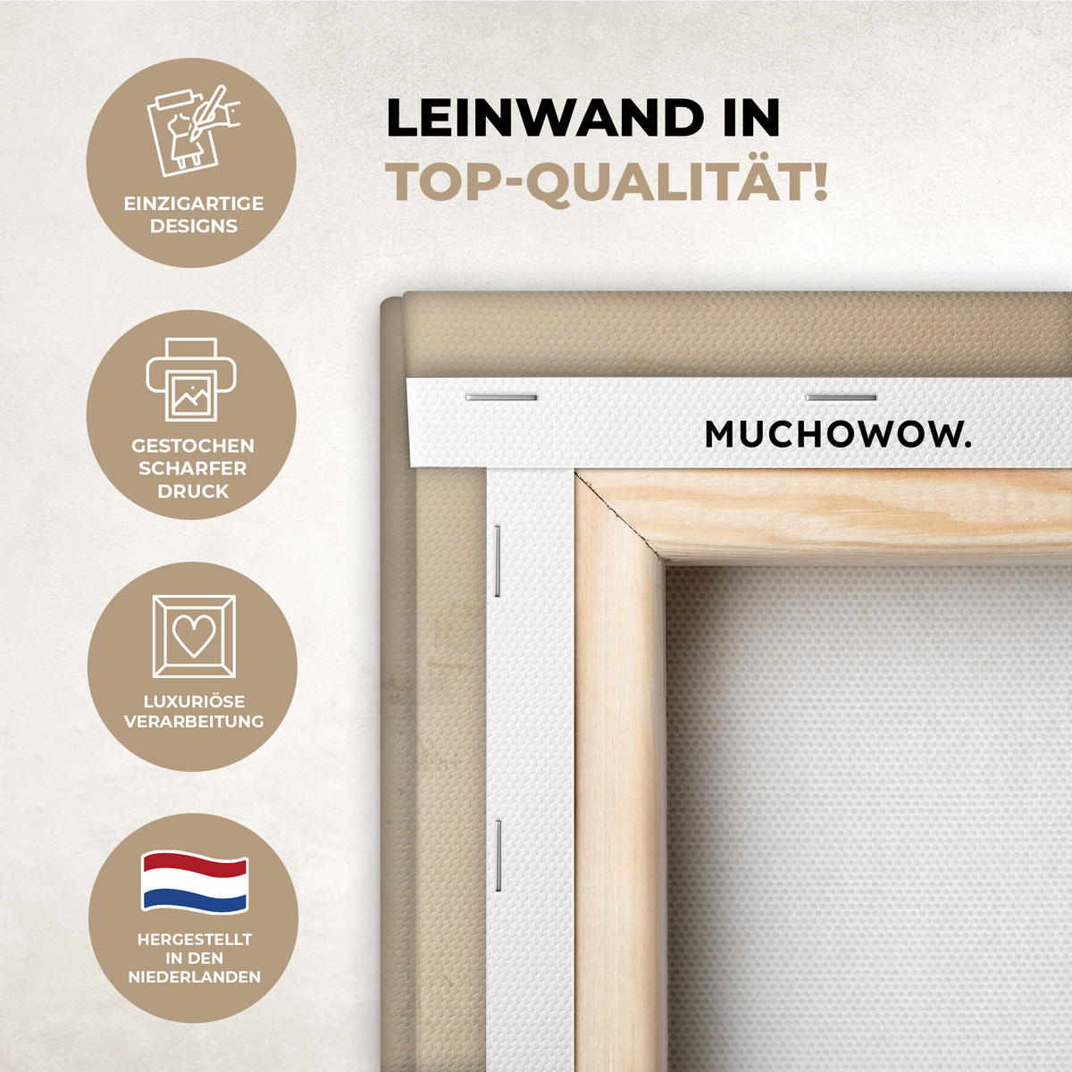 LEINWANDBILD Weihnachten - Hirsch - Geweih - Weihnachtskugel - Rentier 40x60 cm - Hellbraun, Textil (40/60cm) - MuchoWow