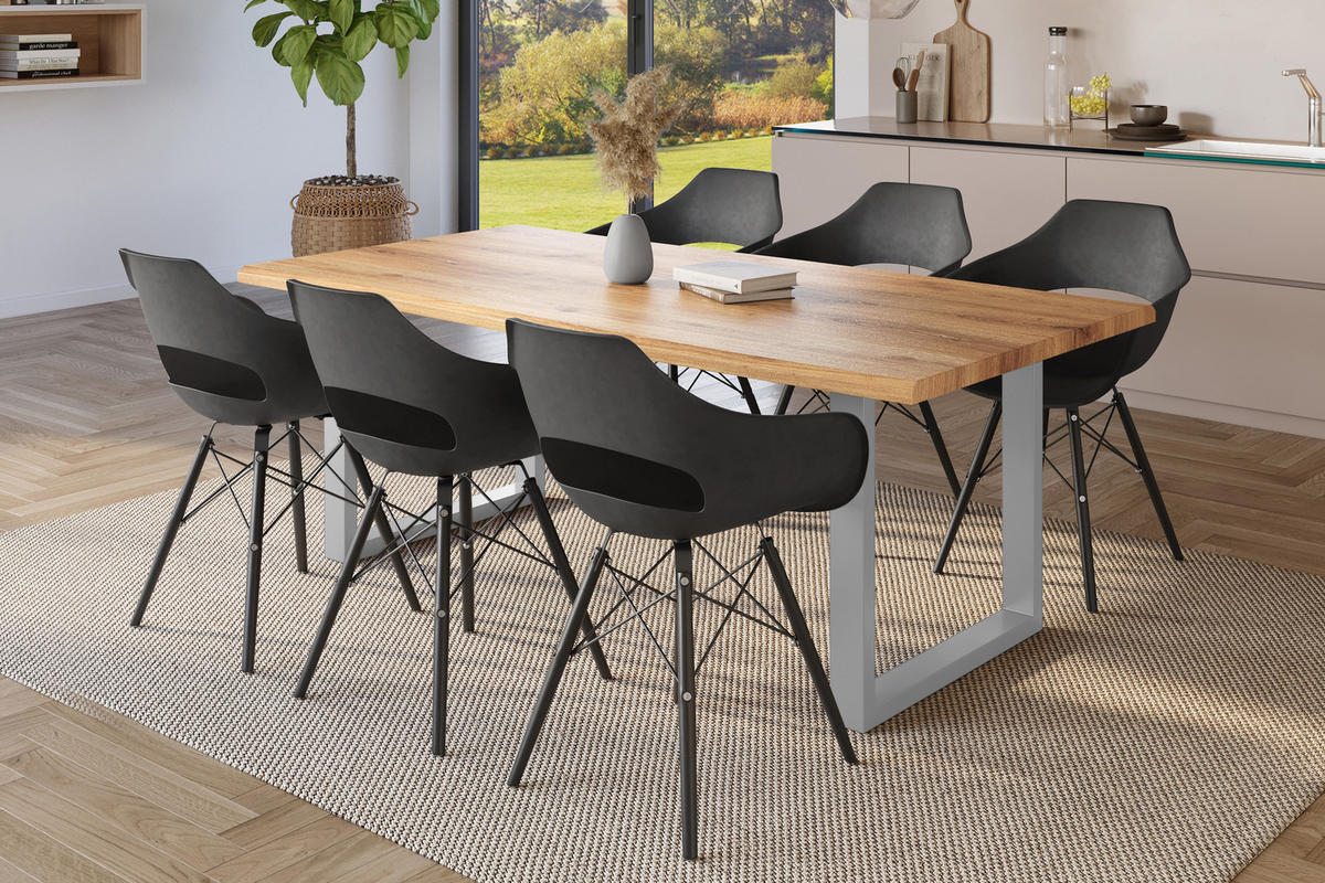 ESSTISCH JULIUS U - Wildeiche/Eichefarben, Holz (100/240/77cm) - SAM