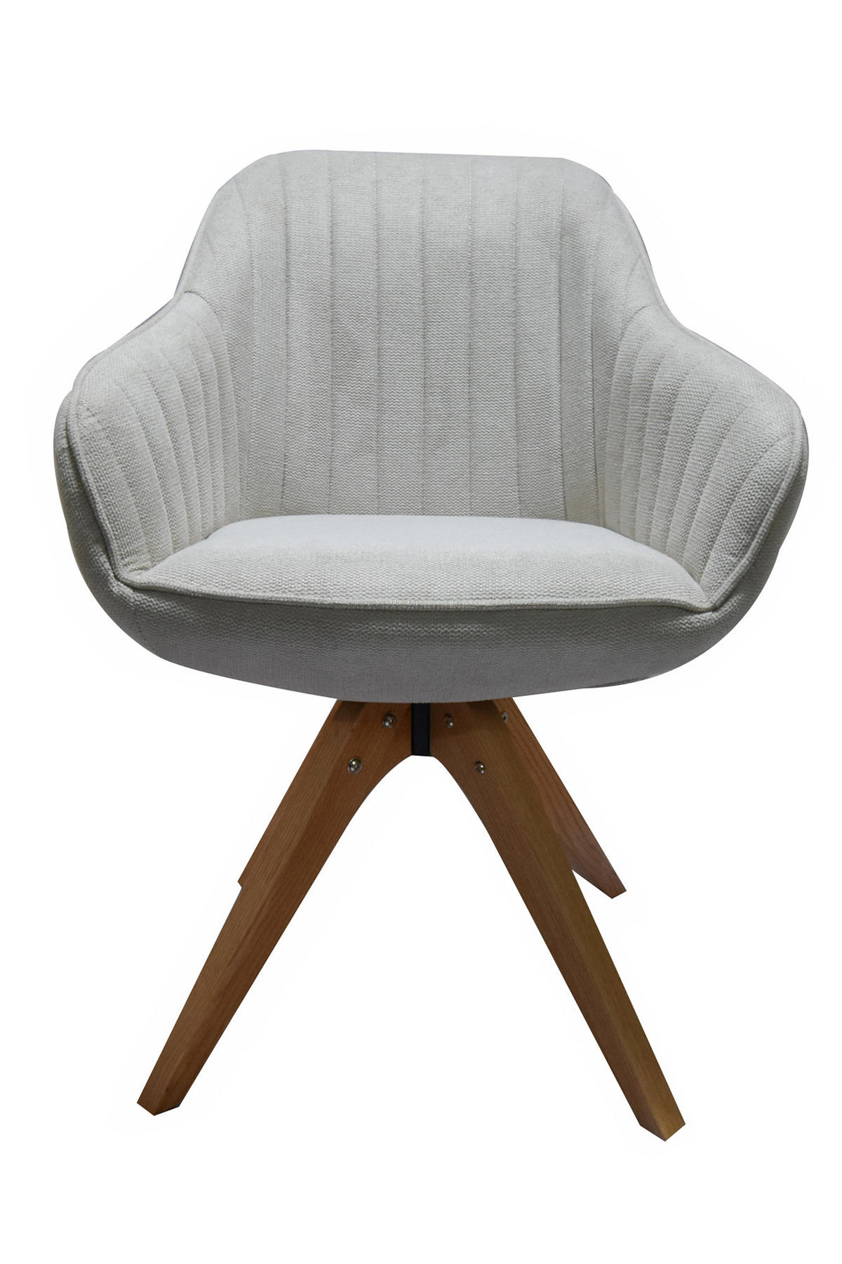 ESSZIMMERSTUHL Sophia Stoff - 360° drehbar - Sitz und Rücken gepolstert - Naturfarben, Holz (58.5/85.5/61.5cm) - TPFLiving