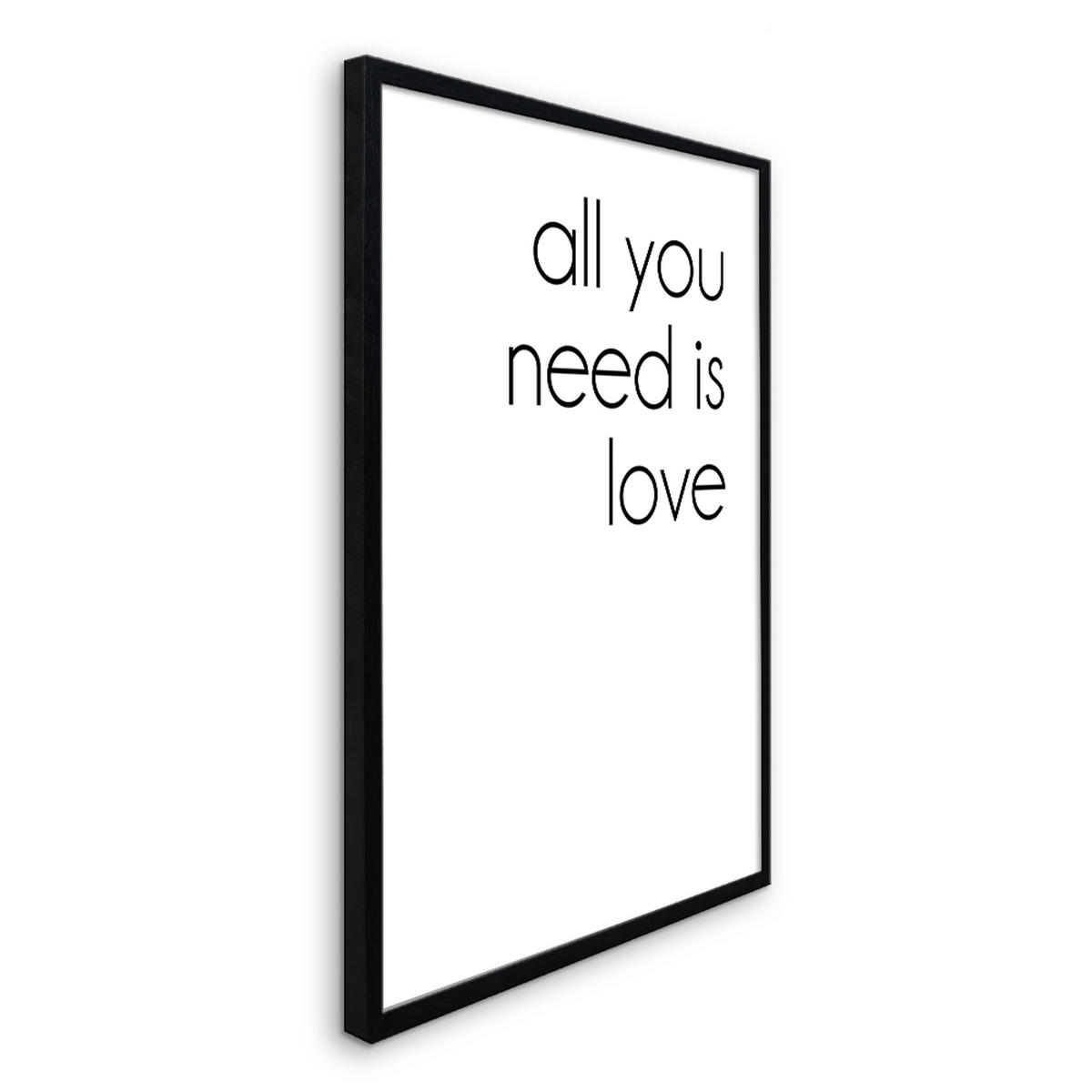 BILD mit Rahmen 2er Set 51x71 cm Spruch: Liebe - Weiß, Holz (51/71cm) - artissimo