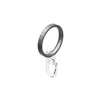 FLACHRINGE MIT FALTENHAKEN FÜR GARDINENSTANGEN 16 mm Ø, Edelstahl-Optik, Packung 10 Stück - Edelstahlfarben, Metall (16cm) - INTERDECO