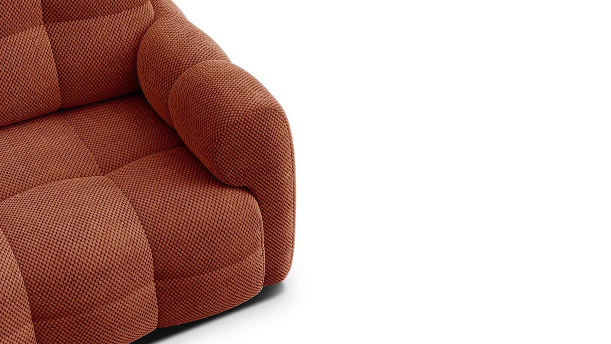 SOFA MELLOW 2-Sitzer, dunkelorange - Dunkelorange/Schwarz, Holz/Textil (153/87/98cm) - Courtois Laville