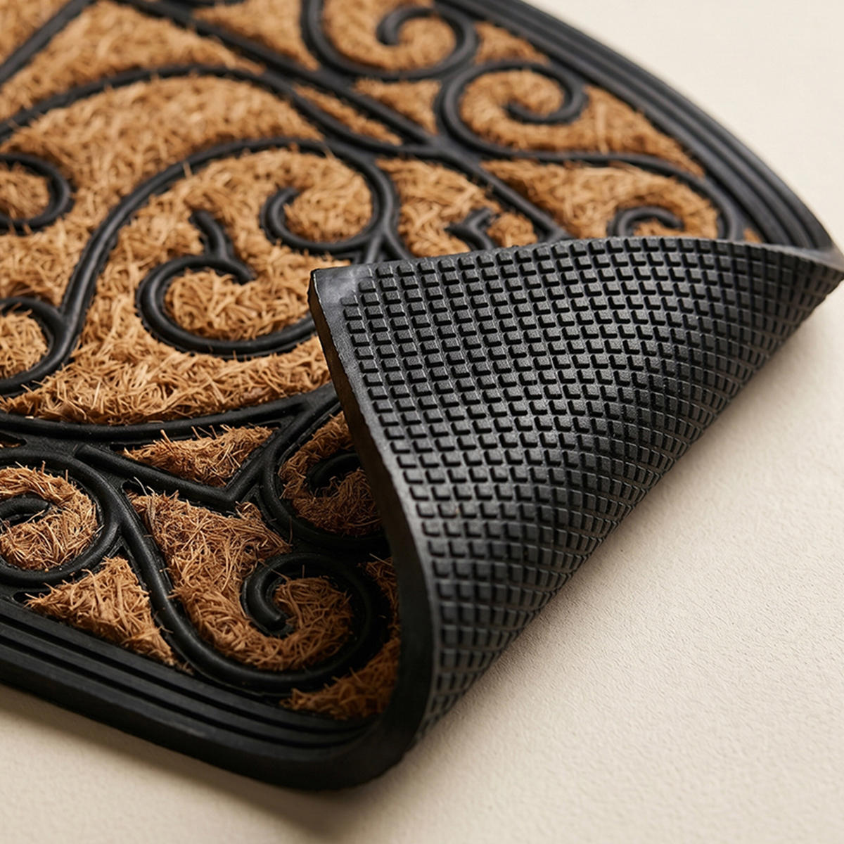 ROHOŽ - oranžová/čierna, textil/plast (60/40cm) - Relaxdays
