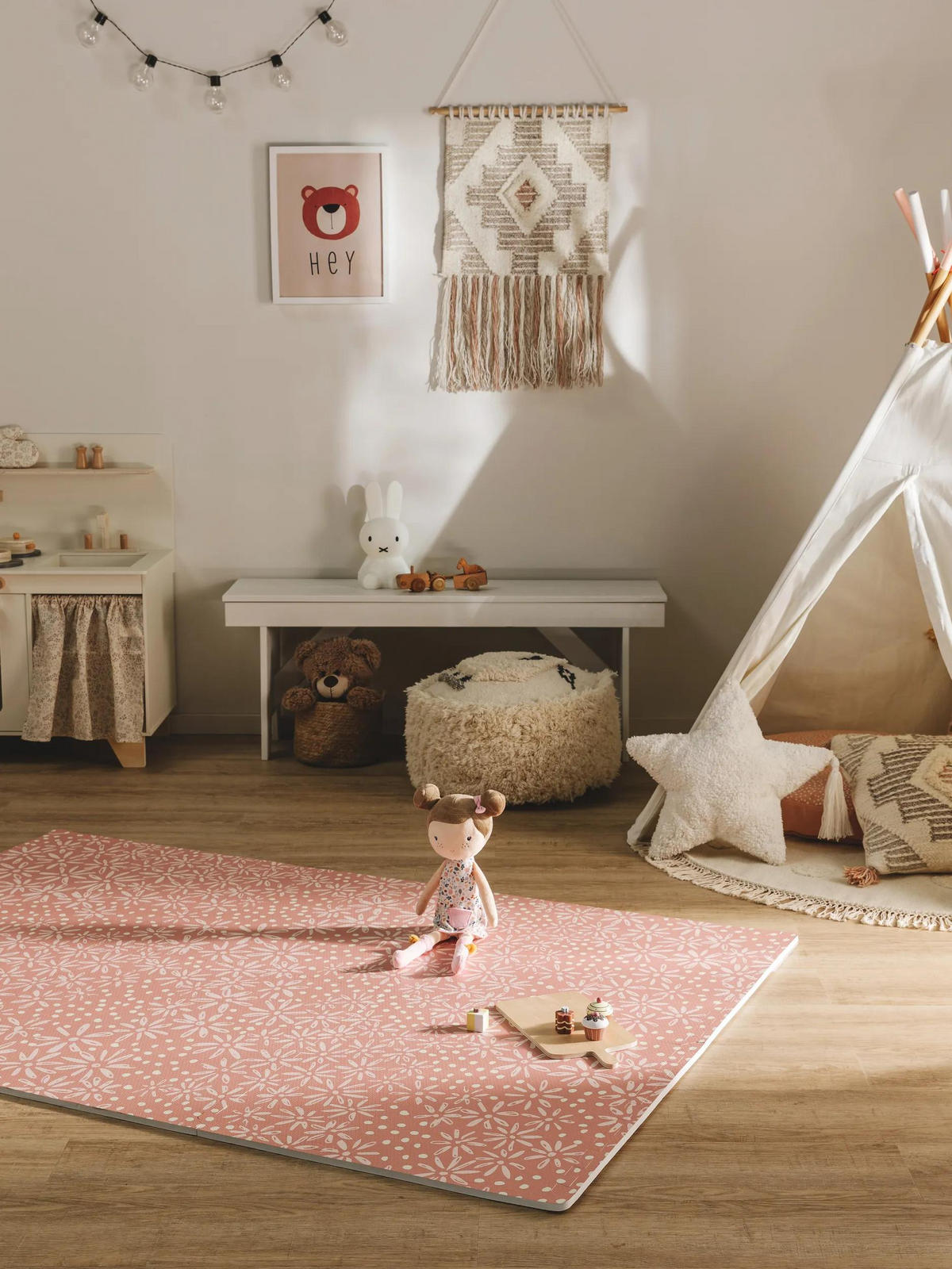 SPIELMATTE Daisy Rosa 120x180 cm - Rosa, Textil (120/180cm) - Lytte