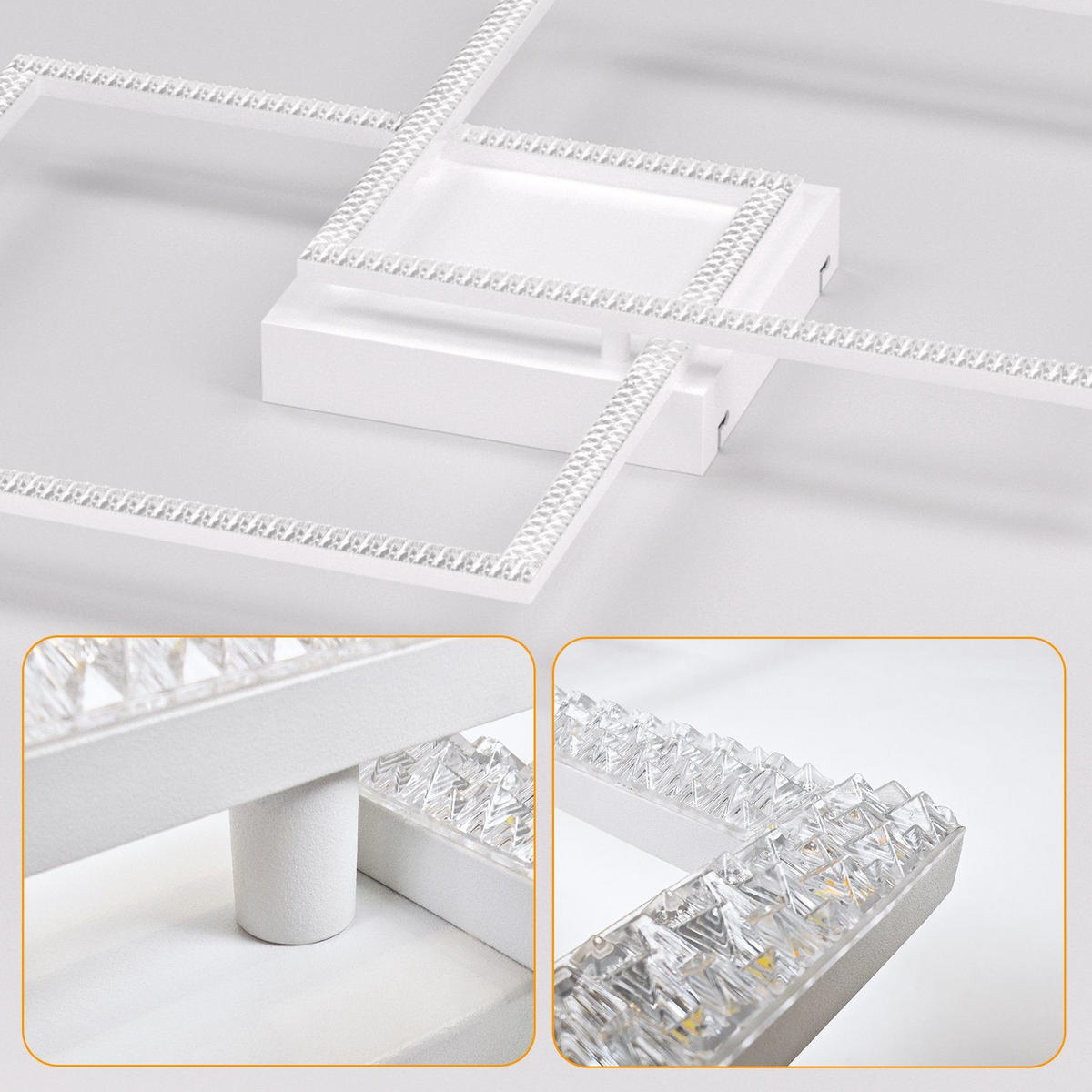 LED-DECKENLEUCHTE Friedhelm 54/54/8 cm - Weiß, Metall (54/54/8cm) - Nettlife