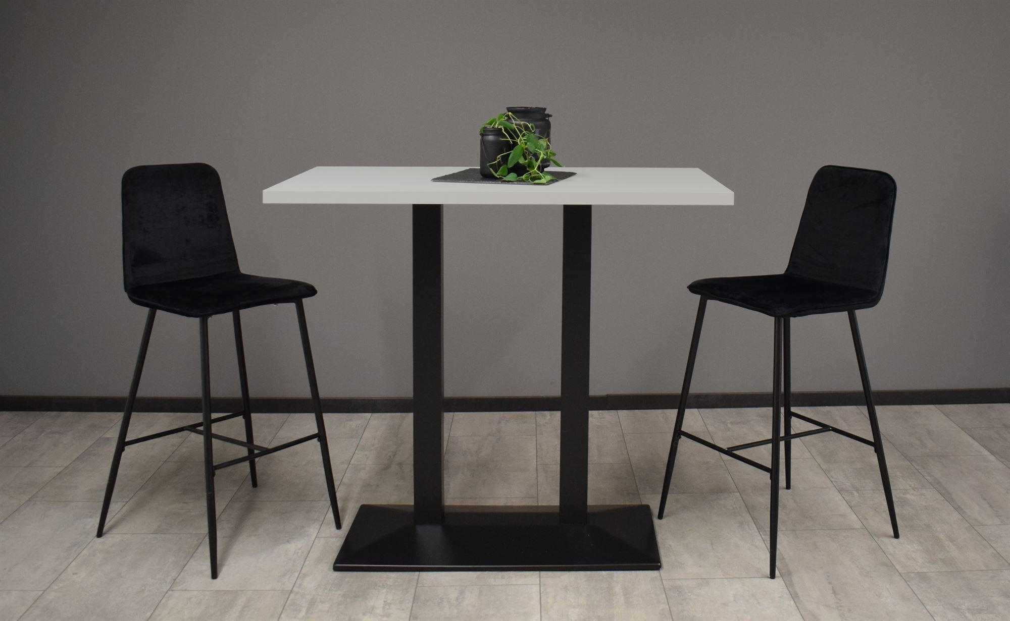 TRESENTISCH Electra 120x70x106 schwarz matt/kreidegrau matt lack - Hellgrau, Metall (120/70/106cm) - 58aufmkessel