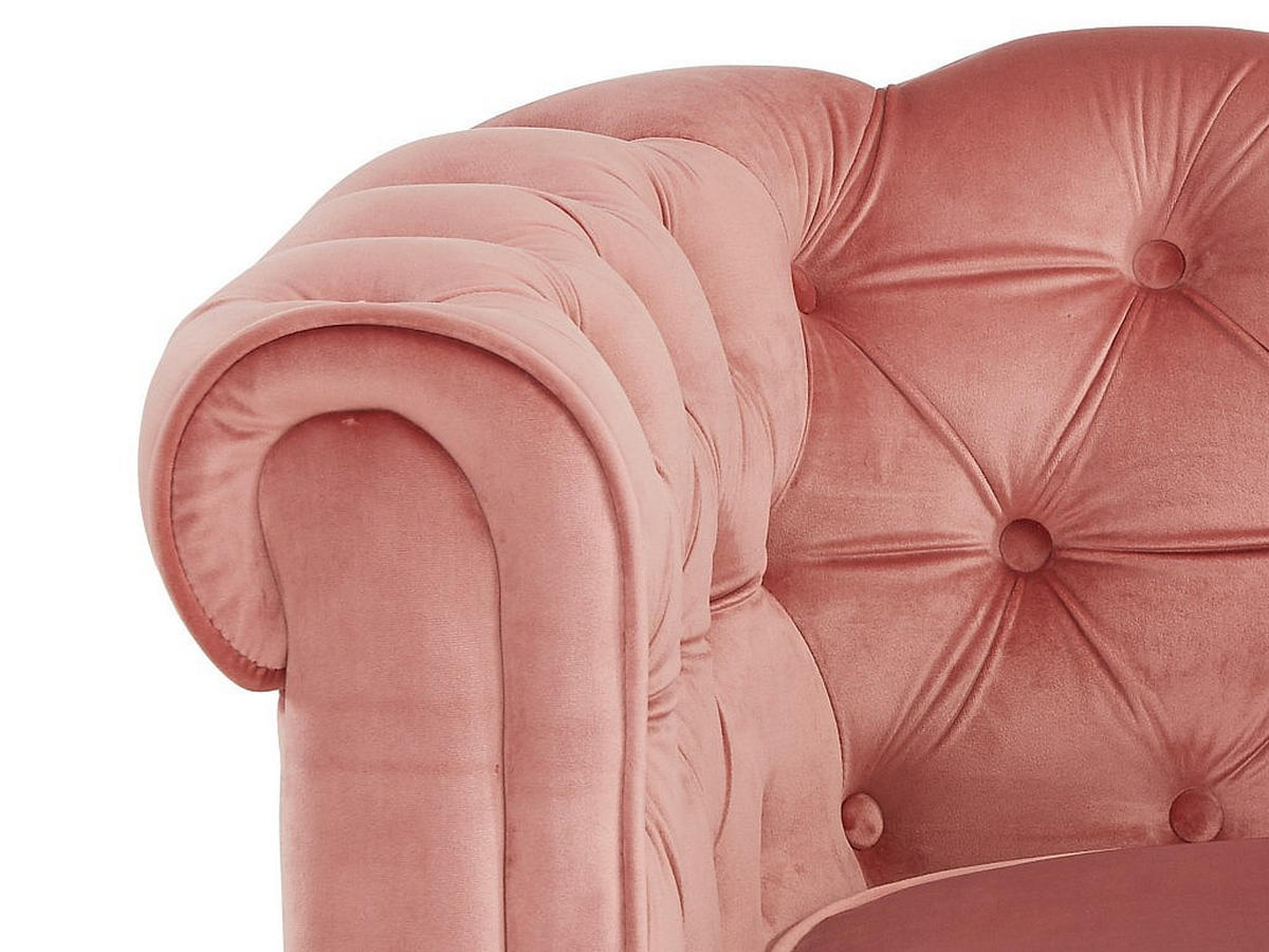 SOFA 3-Sitzer - Samt - Rosa - CHESTERFIELD - Pink, Textil (205/72/88cm) - Vente-Unique