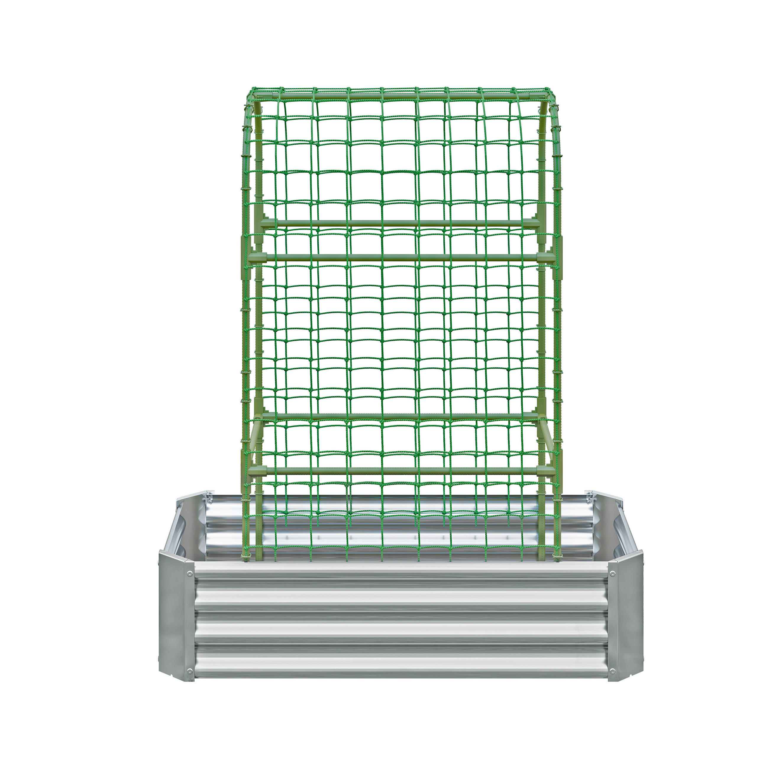HOCHBEET 120/60/150 cm Silber Metall mit Gitter - Silberfarben, Metall (60/150/120cm) - Oxeza
