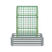 HOCHBEET 120/60/150 cm Silber Metall mit Gitter - Silberfarben, Metall (60/150/120cm) - Oxeza