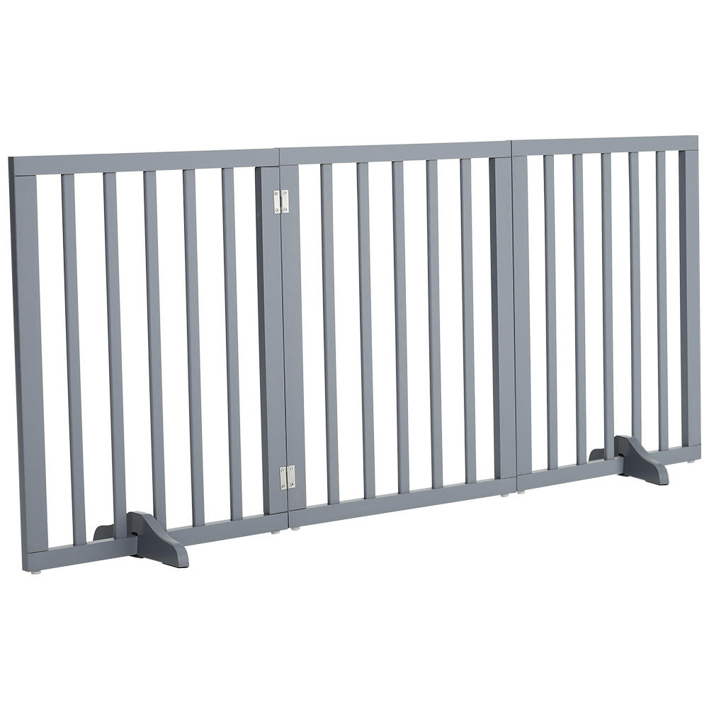 SCHUTZGITTER 3-Paneele Faltbar Freistehend MDF Grau - Grau, Holzwerkstoff (139/1.8cm) - Livingandhome