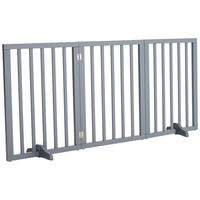 SCHUTZGITTER 3-Paneele Faltbar Freistehend MDF Grau - Grau, Holzwerkstoff (139/1.8cm) - Livingandhome