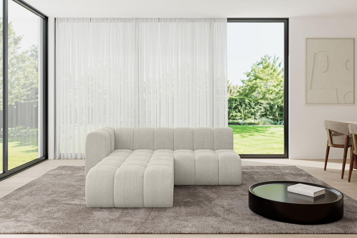 ECKSOFA modulares Sofa Darnel-L1 - 205x177x70 cm Hellgrau - Hellgrau, Holzwerkstoff/Textil (205/177cm) - ALTDECOR