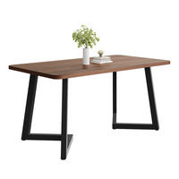 ESSTISCH rechteckig 117x68 cm MDF in Walnut/Black - Schwarz, Metall (117/68/75cm) - Meubliv