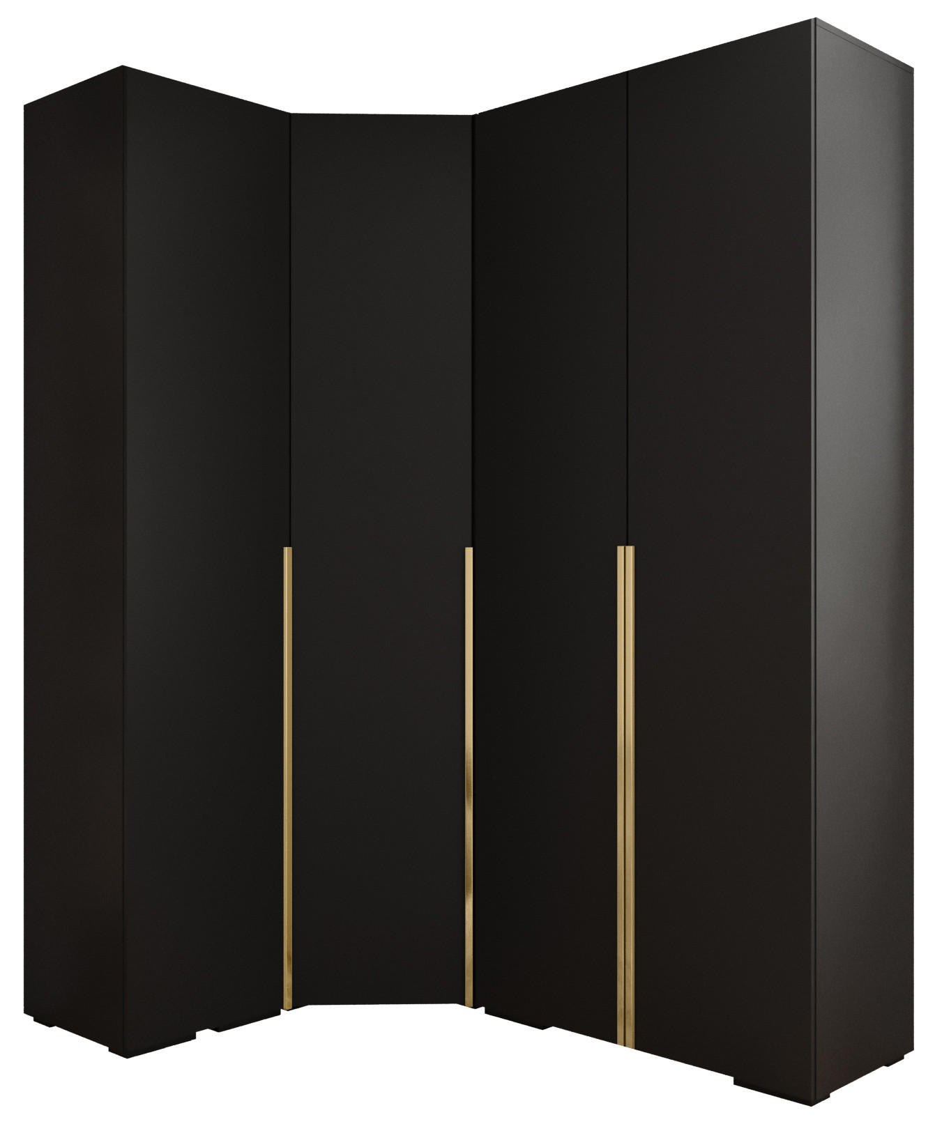 Abiks Möbel Garderoben-Set Schwarz, Gold 181.7x236.7x47 cm