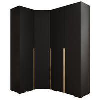 GARDEROBEN-SET 236,7/181,7/47 - Goldfarben/Schwarz, Holz/Kunststoff (181.7/236.7/47cm) - Abiks Möbel