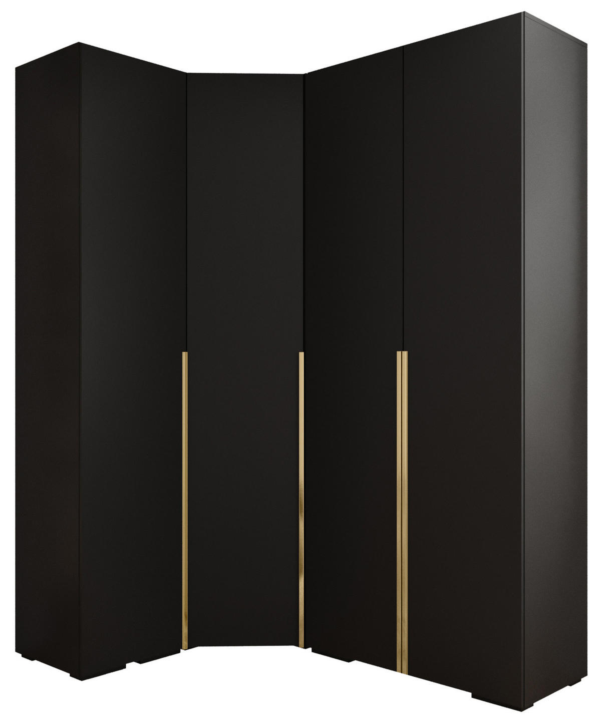 GARDEROBEN-SET 236,7/181,7/47 - Goldfarben/Schwarz, Holz/Kunststoff (181.7/236.7/47cm) - Abiks Möbel