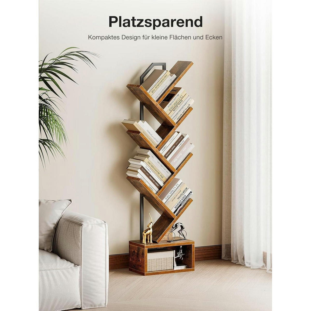 BÜCHERREGAL Baumform Braun 6 Ebenen - Braun, Holzwerkstoff (18/110/40cm)