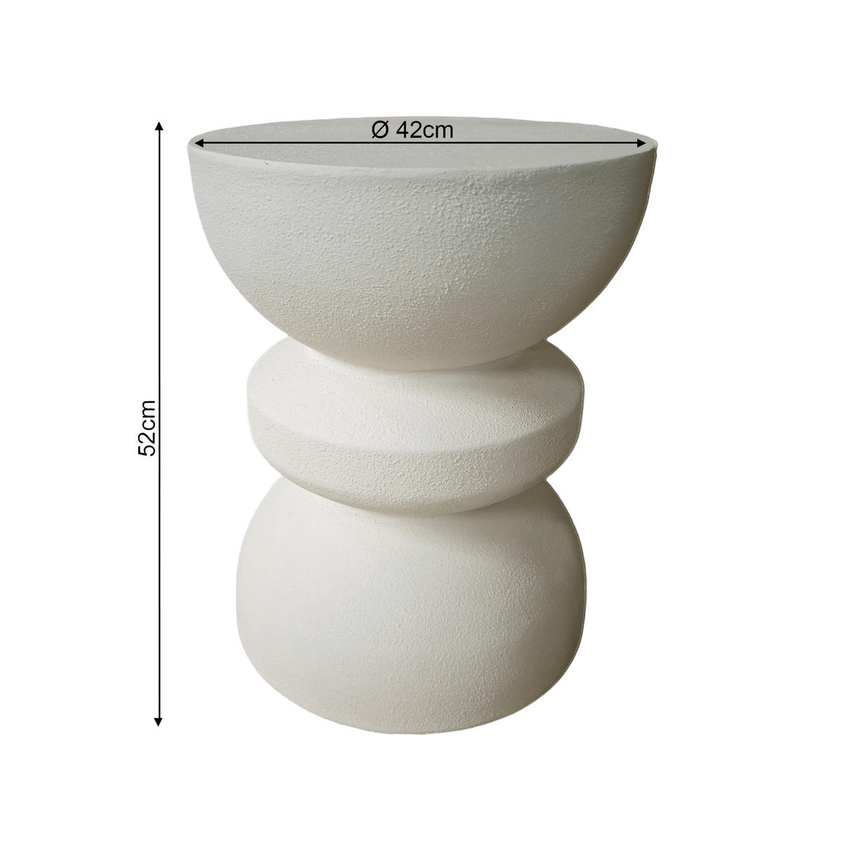 BEISTELLTISCH Weiß 35/35/44,5 cm - Weiß, Stein (35/35/44.5cm) - Mobili Rebecca