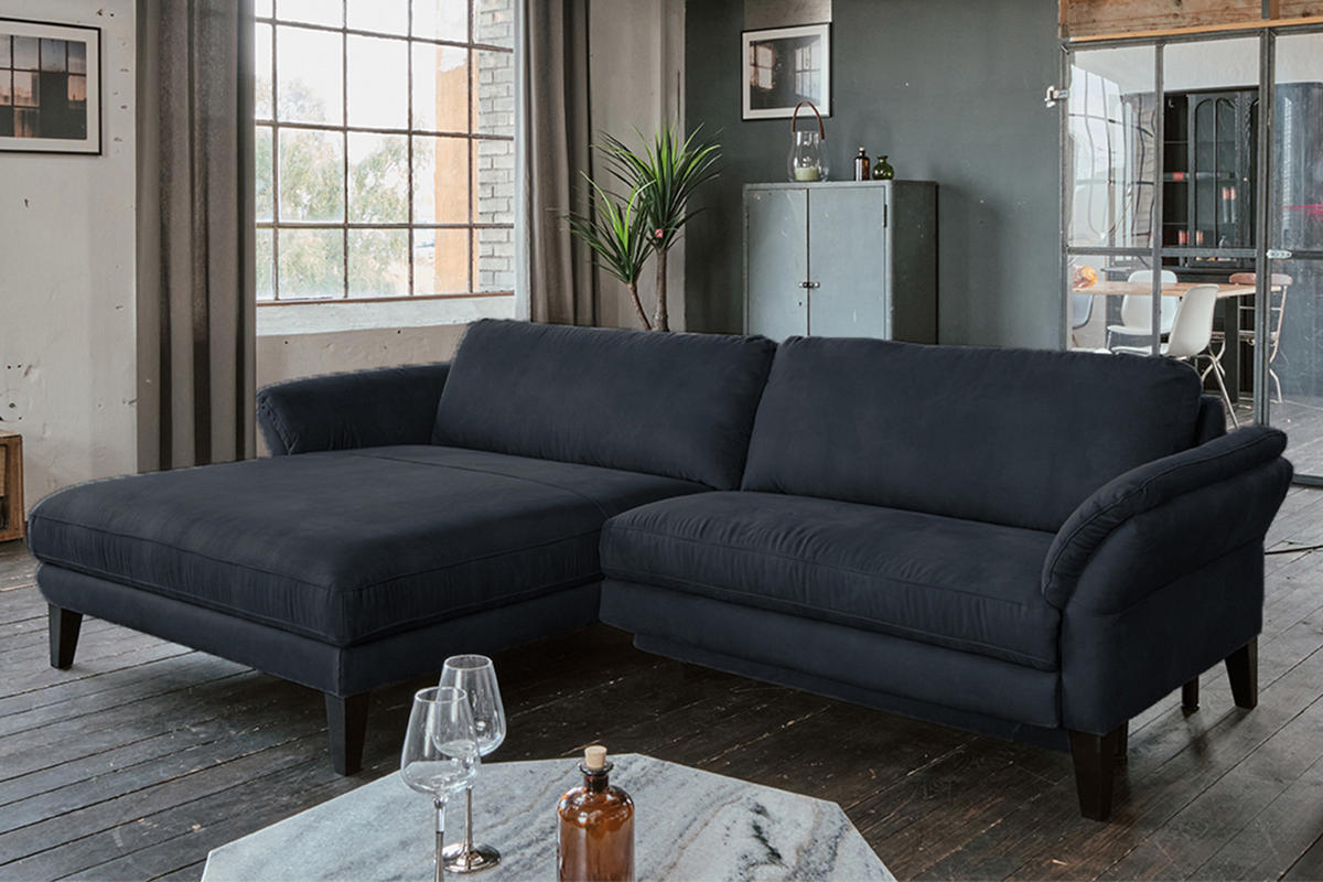 ECKSOFA MIT MOTORISCHER RELAXFUNKTION MALTA Schwarz Webstoff - Schwarz, Buchenholz/Textil (302/175cm) - KAWOLA