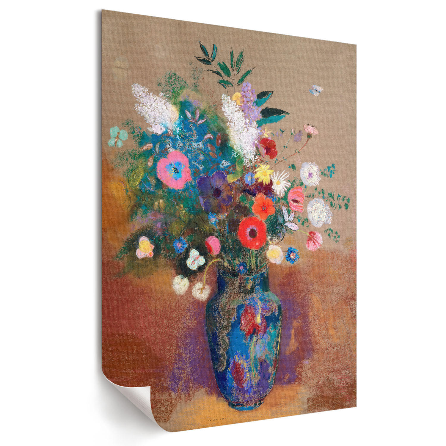 POSTER - 29x42 cm - Odilon Redon - Ein Blumenstrauß - Braun, Textil (29/42/0.1cm) - TULUP