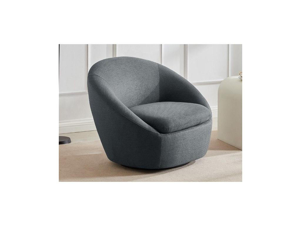 DREHSESSEL - Stoff - Grau - LACARA II - Grau, Textil (78/70/88cm) - Vente-Unique