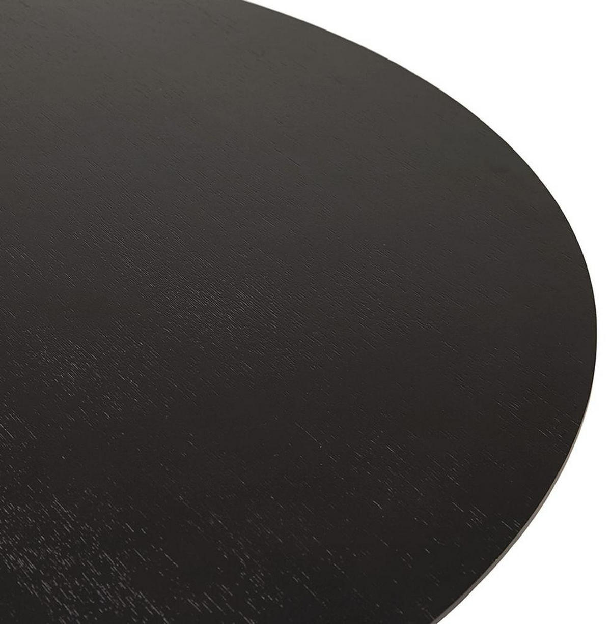 ESSTISCH Rund Holz Metallgestell Modern ZERANI, Schwarz 120x120x75 cm - Schwarz, Holz/Metall (120/120/75cm) - KADIMA DESIGN